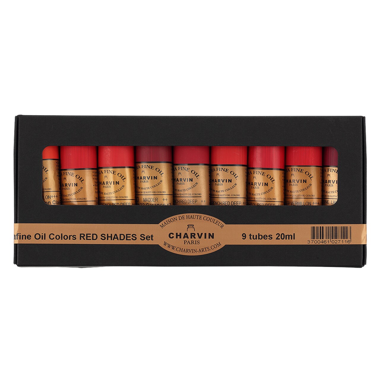 Charvin Extra Fine Professional Oil Paint Set for Artists, Shades of Red - Bonjour Set of 9, 20 ml Tubes, Finely Milled, Non-Yellowing Artist Oil Paints in French Riviera-Inspired Hues